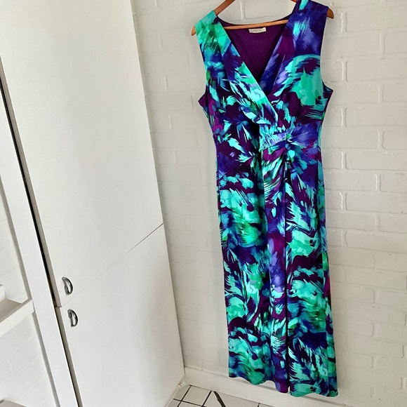 Precis Petite Dresses & Skirts - Precis Petite Peacock colorway Sleeveless Rucher waist Maxi dress Plus Size 16